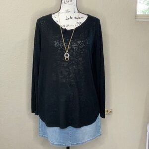 Cherish Black Long Sleeve Crew Neck Sweater